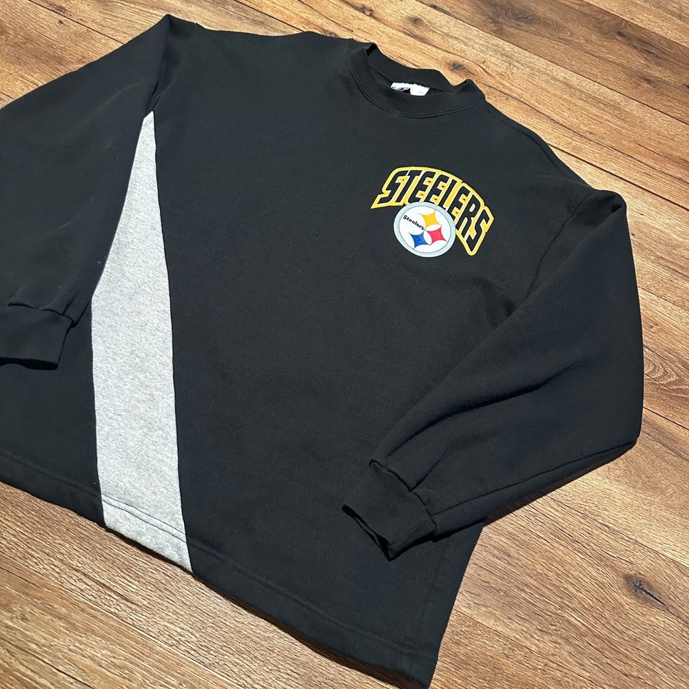 Vintage True Fan Black Pittsburgh Steelers Sweatshirt Men XL